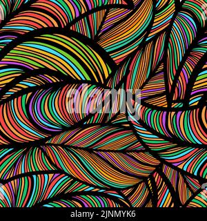 Feuilles multicolores à motif sans couture. Illustration vectorielle Illustration de Vecteur