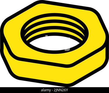 Icône jaune d'isométrie de noix simple, parties squelettiques Illustration de Vecteur