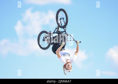 Kim Muller (Allemagne, médaille d'argent). BMX Freestyle femme. Championnats d'Europe Munich 2022 Banque D'Images