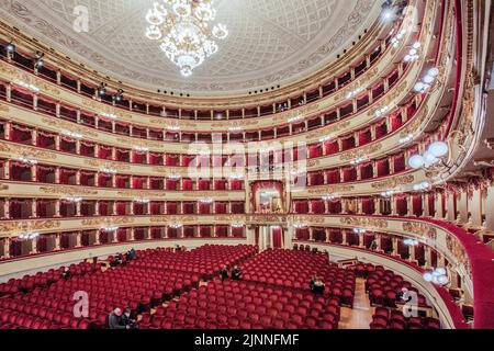 Auditorium, salle de la Scala, Teatro alla Scala, Milan, Lombardie, Italie du Nord, Italie Banque D'Images