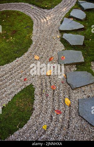 Zen Garden Temple Hokoku-ji Kamakura Japon Banque D'Images