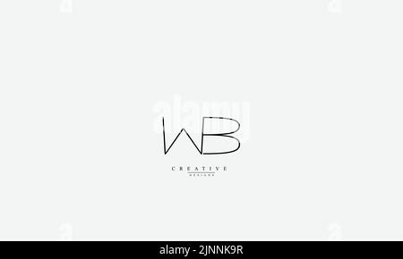 Lettres de l'alphabet initiales Monogram logo WB BW W B Illustration de Vecteur