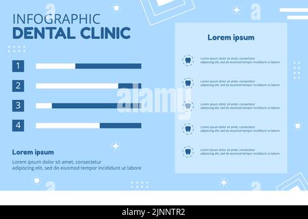 Modèle d'infographie de clinique dentaire dessin main dessin d'un dessin de dessin animé à plat Illustration Illustration de Vecteur