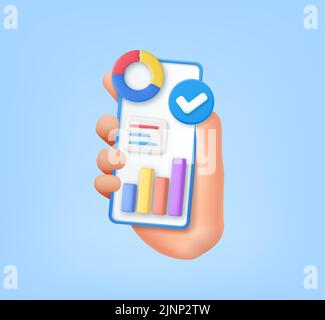3D main tenant le téléphone mobile Illustration de Vecteur
