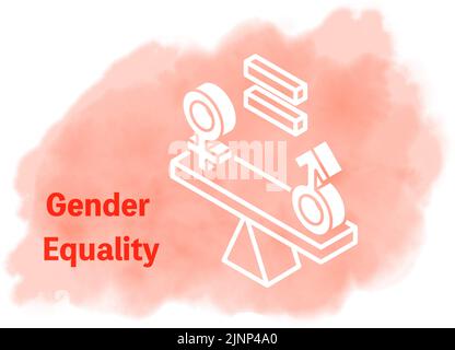 Aquarelle style, objectif 5 des ODD, égalité des sexes Illustration de Vecteur