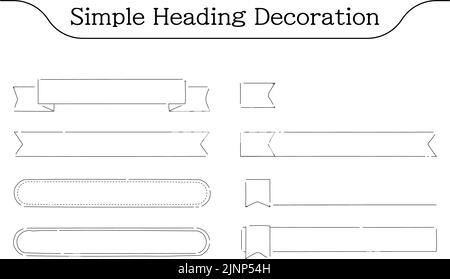 Simple style manuscrit titre décoration rubans, cadres, étiquettes, etc Illustration de Vecteur