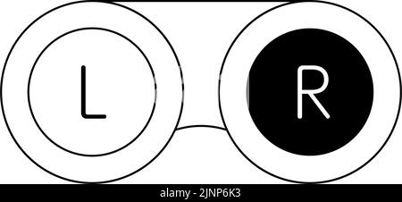 Dessin de ligne simple d'un boîtier de lentilles de contact Illustration de Vecteur