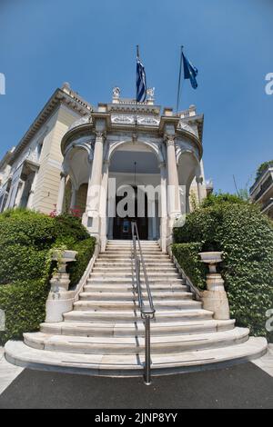 Entrée du Musée d'Art des Cyclades à Athènes Banque D'Images