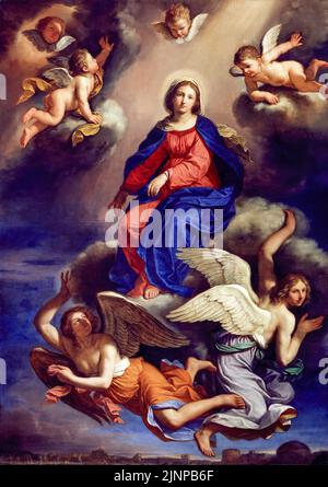 Assomption de la Vierge, peinture à l'huile sur toile par Giovanni Francesco Barbieri, appelé Guercino, 1650 Banque D'Images