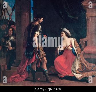 Giovanni Francesco Barbieri a appelé Guercino painting, Cleopatra et Octavian, huile sur toile, 1630-1649 Banque D'Images
