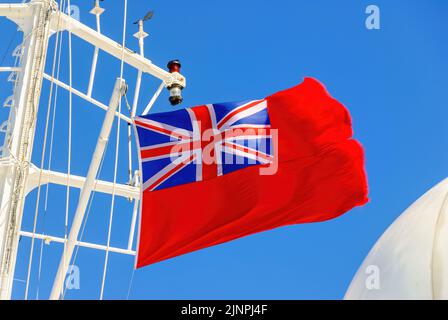 Le Red Ensign est le drapeau national de la marine marchande britannique. Banque D'Images