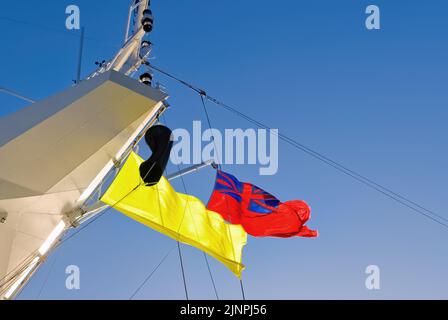 Le Red Ensign est le drapeau national de la marine marchande britannique. Banque D'Images