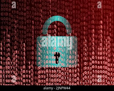 image d'illustration de verrouillage numérique avec numéro de suspension. concept pour l'illustration de la sensibilisation à la fraude numérique. Banque D'Images