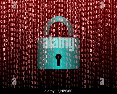 image d'illustration de verrouillage numérique avec numéro de suspension. concept pour l'illustration de la sensibilisation à la fraude numérique. Banque D'Images