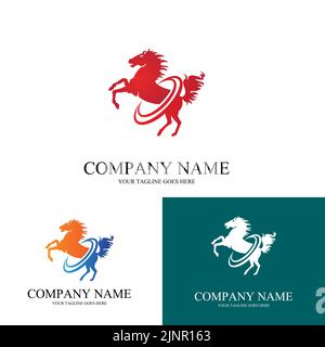 logo vectoriel d'icône de cheval simple gratuit Illustration de Vecteur