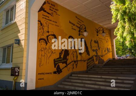 Peintures murales à Varsovie, Pologne Banque D'Images