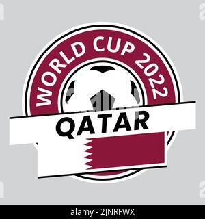 Illustration de l'insigne de l'équipe du Qatar pour la coupe du monde du Qatar 2022 Illustration de Vecteur