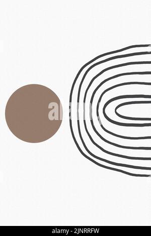 Abstrait moderne beige géométrique. Affiche murale bohème biologique pour un intérieur de luxe minimal avec des formes abstraites. Couleur pastel neutre. Banque D'Images