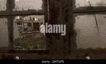 3d-illustration d'une serre vide et effrayante abandonnée Banque D'Images