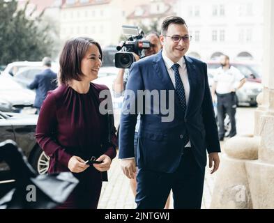 Prague, Tschechische Republik. 26th juillet 2022. La ministre fédérale des Affaires étrangères Annalena Baerbock (Bündnis 90 Die Grünen) rencontre le ministre tchèque des Affaires étrangères, Jan Lipavsky. Prague, le 07/26/2022. Credit: dpa/Alay Live News Banque D'Images