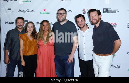 Hollywood, États-Unis. 13th août 2022. Jordan Horowitz, Andrew Carlberg, Jason Butler Harner, Tracie Toms, Dylan Boom arrive au festival annuel du film HollyShorts 18th et au tapis rouge qui se tiennent aux théâtres chinois TCL 6 à Hollywood, CA, samedi, 13 août 2022 . (Photo de Juan Pablo Rico/Sipa USA) crédit: SIPA USA/Alay Live News Banque D'Images