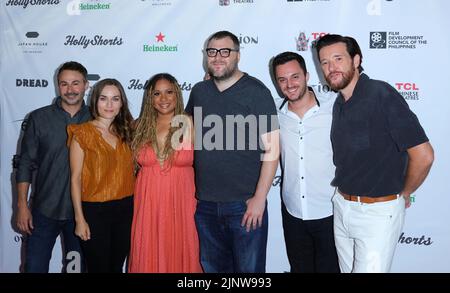 Hollywood, États-Unis. 13th août 2022. Jordan Horowitz, Andrew Carlberg, Jason Butler Harner, Tracie Toms, Dylan Boom arrive au festival annuel du film HollyShorts 18th et au tapis rouge qui se tiennent aux théâtres chinois TCL 6 à Hollywood, CA, samedi, 13 août 2022 . (Photo de Juan Pablo Rico/Sipa USA) crédit: SIPA USA/Alay Live News Banque D'Images