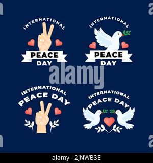 collection flat international peace day labels Illustration de Vecteur