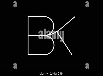 Alphabet abstrait lettres BK ou KB logo Illustration de Vecteur