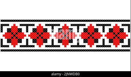 Décoration ethnique ukrainienne, motif sans couture. Illustration vectorielle. Décoration slovène traditionnelle à motifs. Modèle biélorusse. Illustration de Vecteur