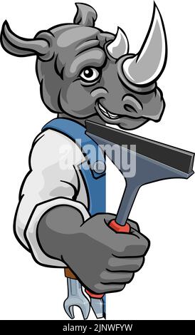 Raclette de maintien Rhino car ou Window Cleaner Illustration de Vecteur