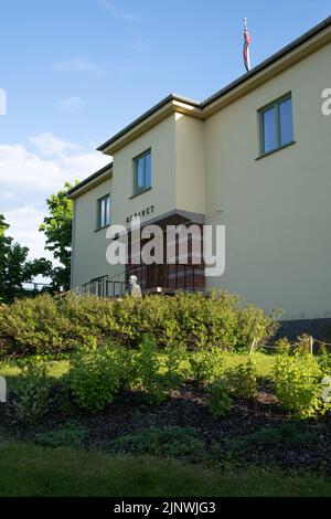 Kristiansand, Norvège - 28 mai 2022 : jusqu'en mai 1945, le bâtiment de la Fondation des archives était le siège de la Gestapo dans le sud de la Norvège. Rudolf Kern Banque D'Images