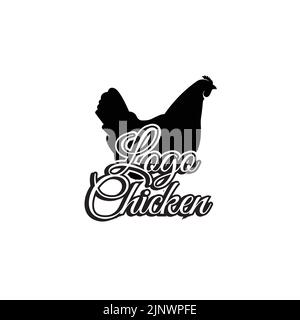 logo de poulet frit, animaux de ferme faits dans la nourriture par le chef, illustration vectorielle de qualité Illustration de Vecteur