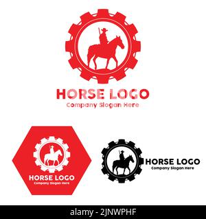 vecteur du logo cheval, événement sportif mondial, course de vitesse, illustration de la conception animale Illustration de Vecteur