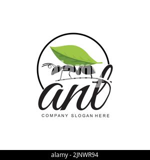 Logo ANT Design, illustration vectorielle Team and Compact Working Animals Illustration de Vecteur