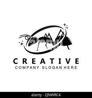 Logo ANT Design, illustration vectorielle Team and Compact Working Animals Illustration de Vecteur