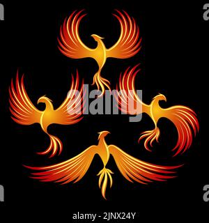 Éléments du logo Fire fenix Illustration de Vecteur