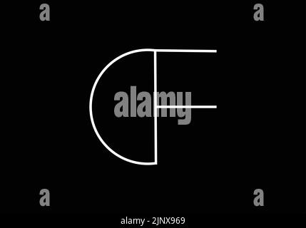 Initiales lettres de l'alphabet CF ou C F logo monogramme Illustration de Vecteur