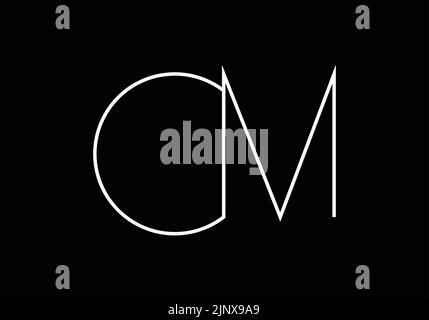 Initiales lettres de l'alphabet cm ou C M logo monogramme Illustration de Vecteur