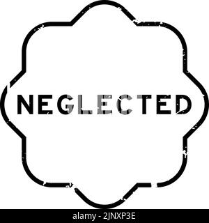 Grunge noir oublié mot caoutchouc joint tampon sur fond blanc Illustration de Vecteur