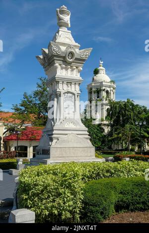 Vigan, Philippines - août 2022 : détail de la place Burgos à Vigan sur 6 août 2022 à Vigan, Luzon, Philippines. Banque D'Images