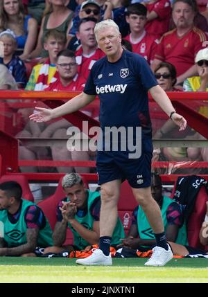 Nottingham, Royaume-Uni. 14th août 2022. David Moyes, directeur de West Ham, lors du match de la Premier League au City Ground, à Nottingham. Le crédit photo devrait se lire: Andrew Yates/Sportimage crédit: Sportimage/Alay Live News Banque D'Images