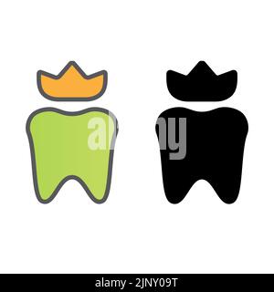 Logo dentaire symbole couronne. Logo soins dentaires, logo « Clinic Tooth King » avec modèle Vector de luxe Illustration de Vecteur