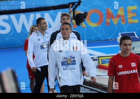 Rome, Latium, Italie. 13th août 2022. Au Foro Italico de Rome, troisième jour du Championnat aquatique européen. Sur cette photo: David Popovici.au Foro Italico de Rome, troisième jour du Championnat aquatique européen (Credit image: © Paolo Pizzi/Pacific Press via ZUMA Press Wire) Banque D'Images