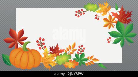 Modèle web d'automne fond transparent avec un emplacement pour votre texte - Illustration vectorielle Illustration de Vecteur