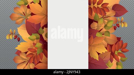 Modèle web d'automne fond transparent avec un emplacement pour votre texte - Illustration vectorielle Illustration de Vecteur