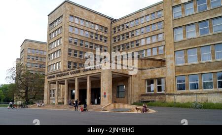 Le bâtiment IG Farben, construit dans le nouveau style de l'objectivité en 1928-1930, abrite actuellement le campus West End de l'Université de Francfort, en Allemagne Banque D'Images