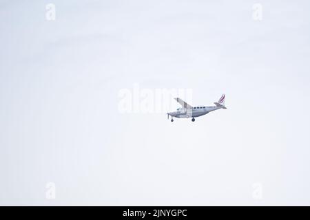 Alajuela, Costa Rica. 13th août 2022. Alajuela, Costa Rica, 13 août 2022: Petit avion survolant le stade pendant la coupe du monde FIFA U20 Womens Costa Rica 2022 match de football entre l'Allemagne et la Nouvelle-Zélande à Morera Soto à Alajuela, Costa Rica. (Daniela Porcelli/SPP) crédit: SPP Sport presse photo. /Alamy Live News Banque D'Images