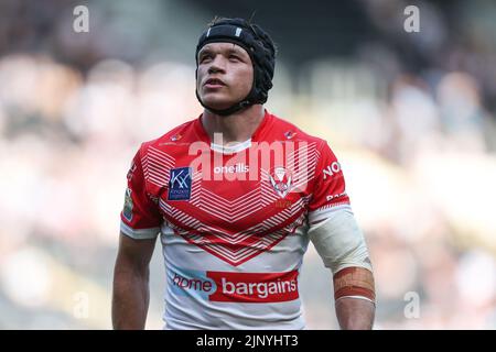 Jonny Lomax #6 de St Helens pendant le match Banque D'Images