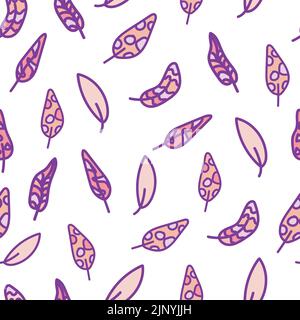 Plumes ou feuilles pastel colorées. Motif vectoriel transparent. Texture sans fin pour les couvertures de bébé, bavoirs, linge de lit, tissu, album Illustration de Vecteur