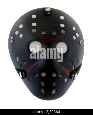 Horreur Hockey effrayant Halloween masque isolé sur blanc Banque D'Images